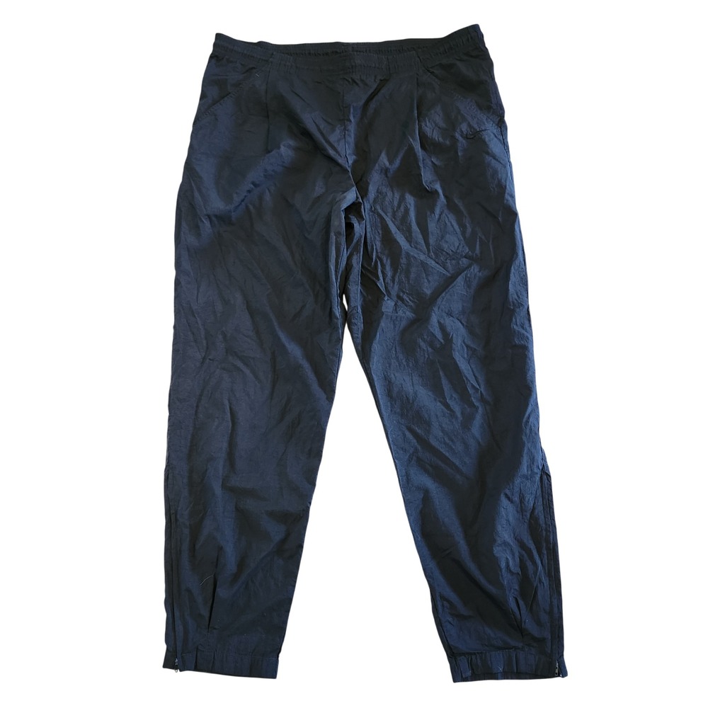 Vtg 90s Y2K Nike Pants Mens XL Black Track Windbreaker‎ Ankle Zip Elastic Cuff